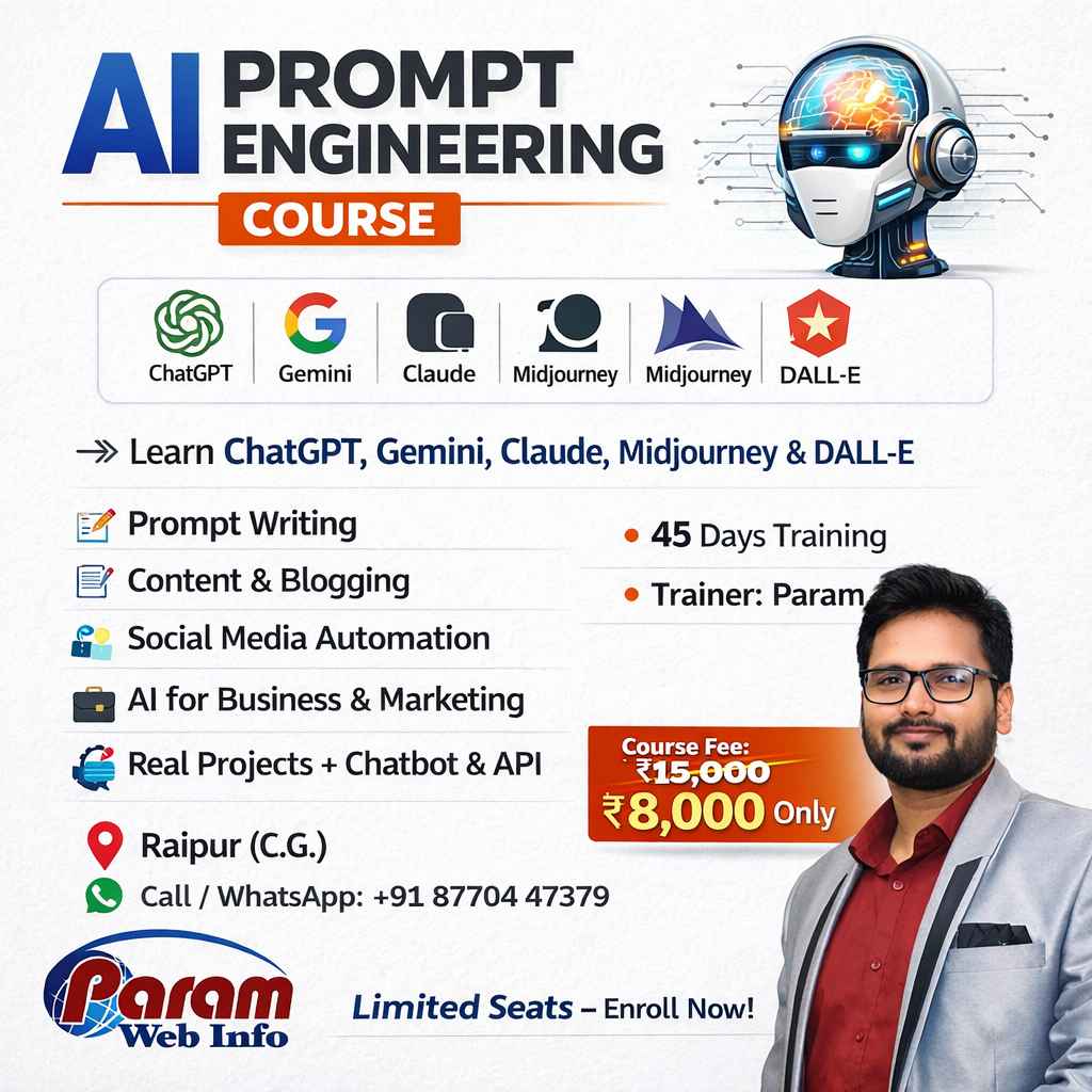 Paramclasses Prompt Engineering Training Course in Raipur