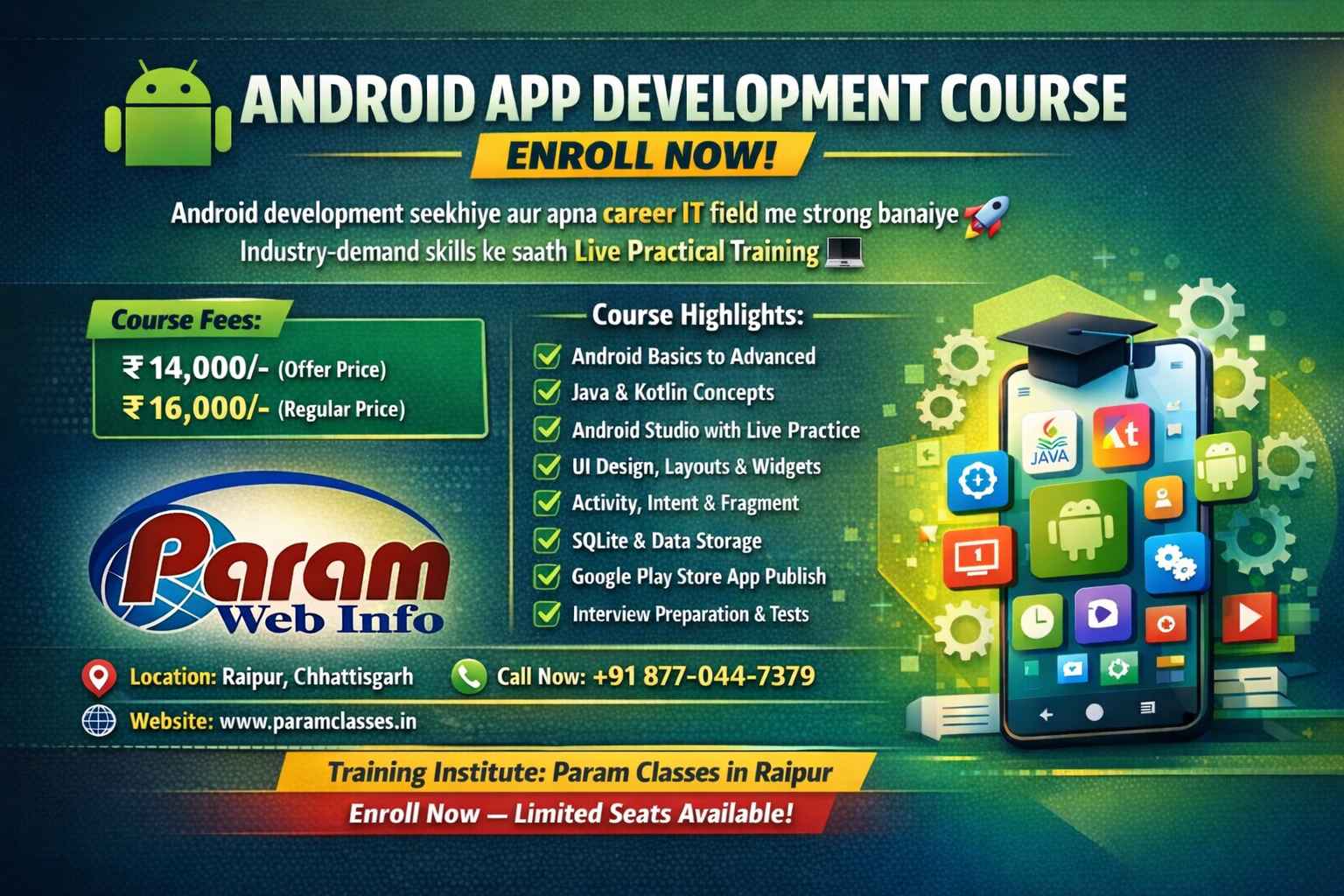 Android App Development Course in Raipur with Paramclasses