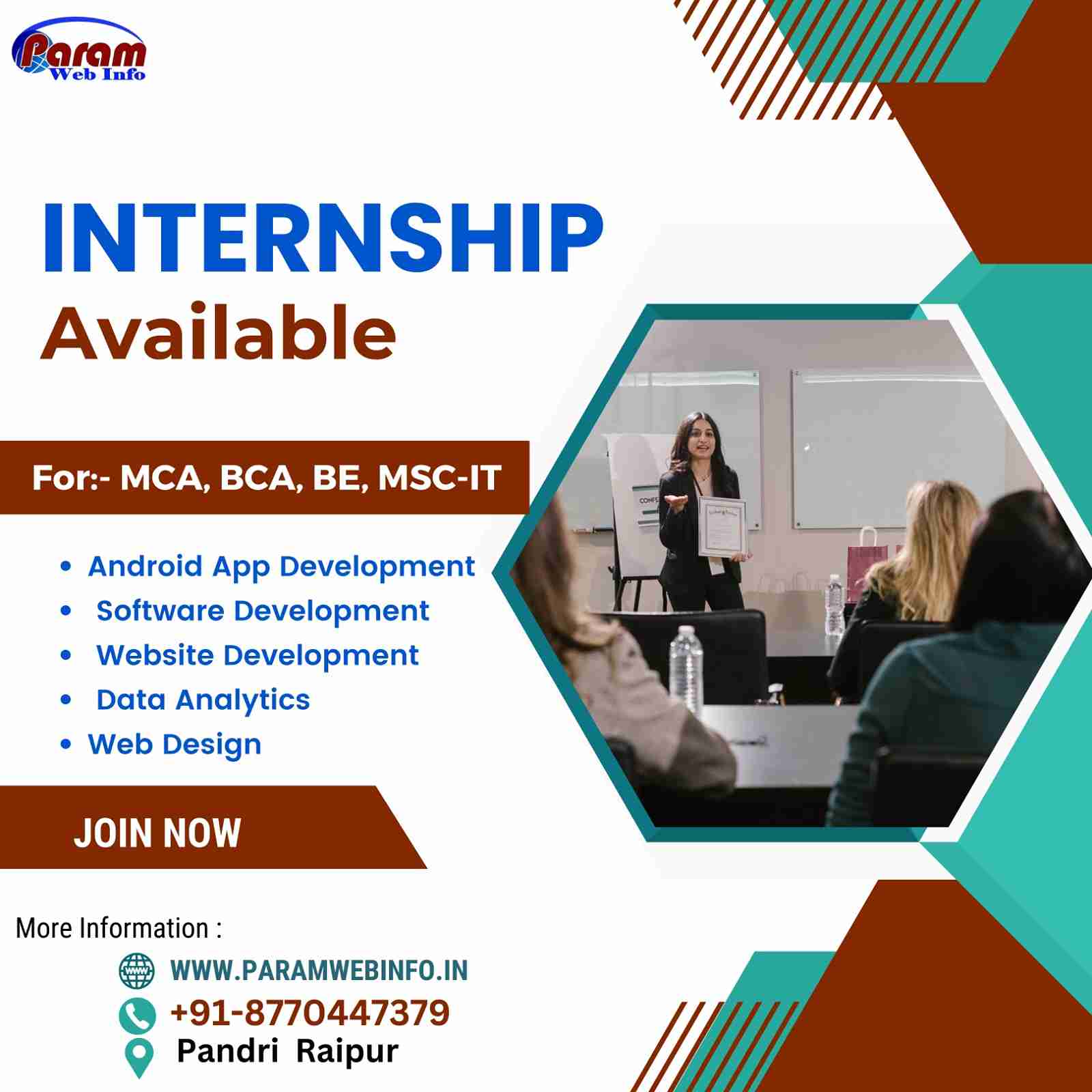 IT Internships in Raipur for MCA BCA BE and MSc-IT