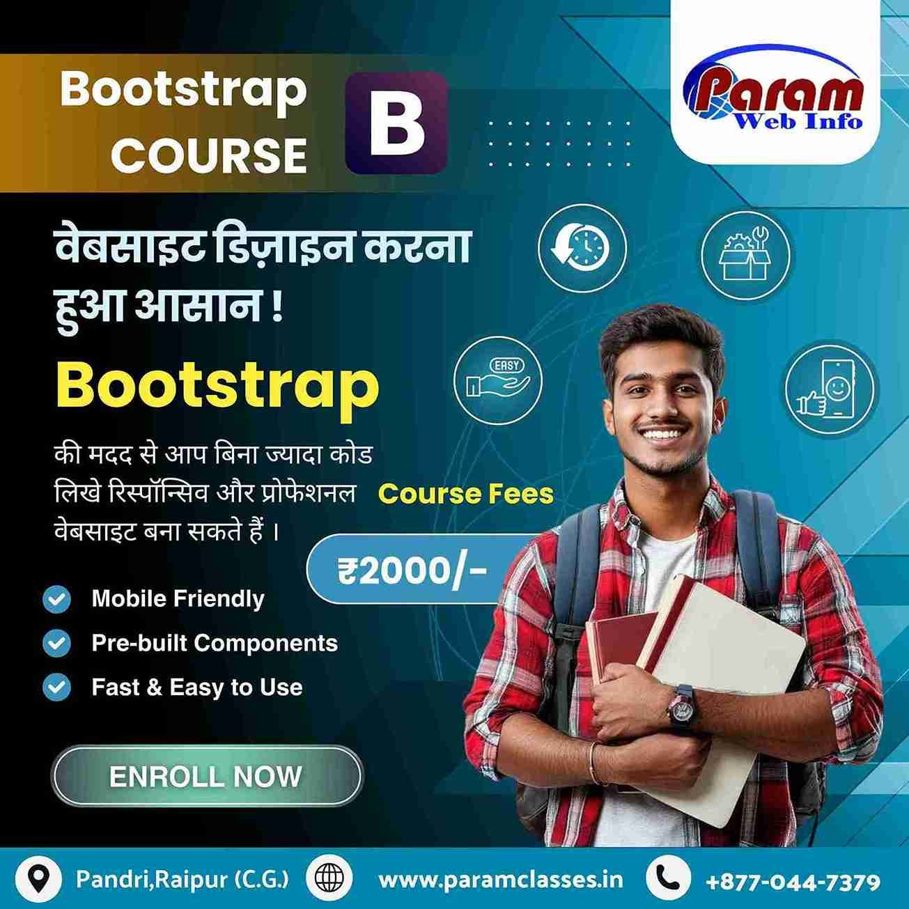 Learn Bootstrap and Build Modern Websites Only at Paramclasses Raipur