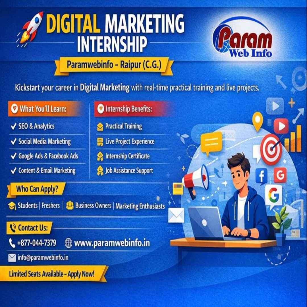 Digital Marketing Internship in Raipur by Param Classes