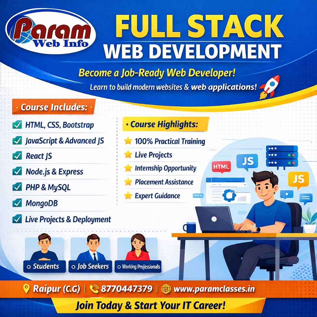 Full Stack Web Development Course in Paramclasses Raipur