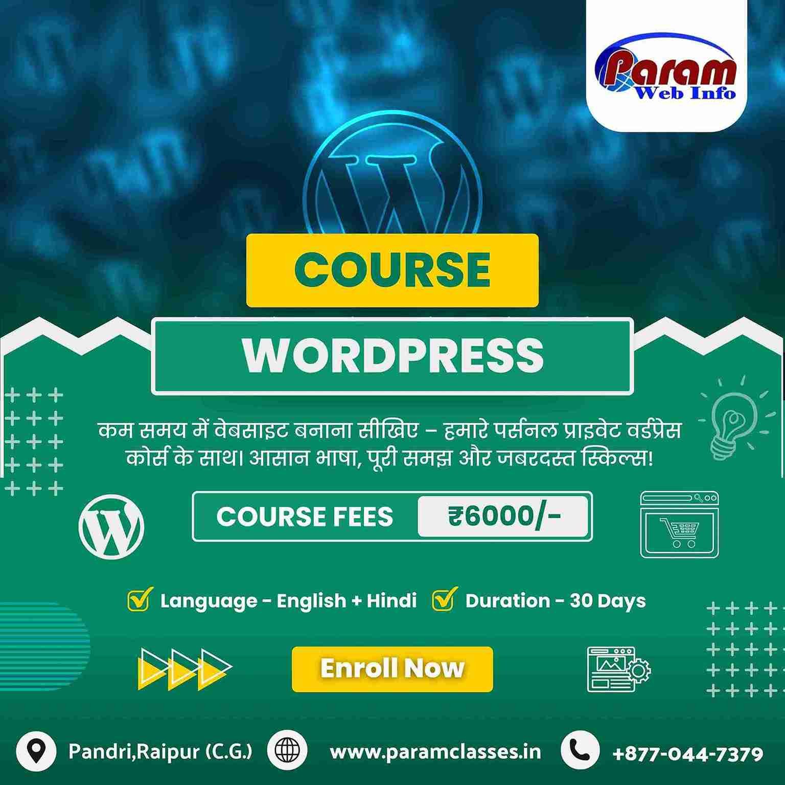 Master WordPress in Just 30 Days with Paramclasses in Raipur