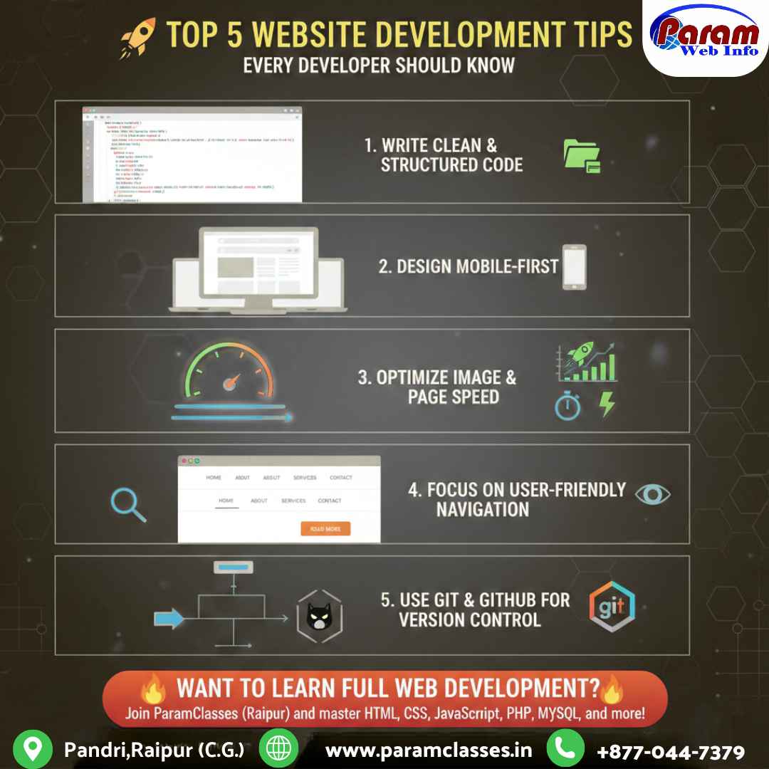Top Web Dev Tips and Training at ParamClasses Raipur