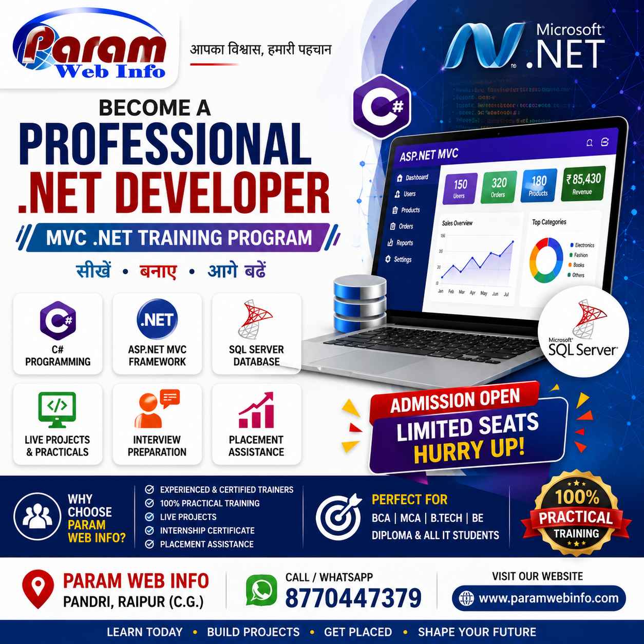 MVC Dot NET Training with Live Projects Raipur