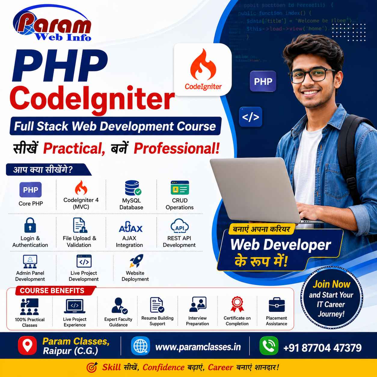 Master PHP CodeIgniter with Live Projects in Raipur