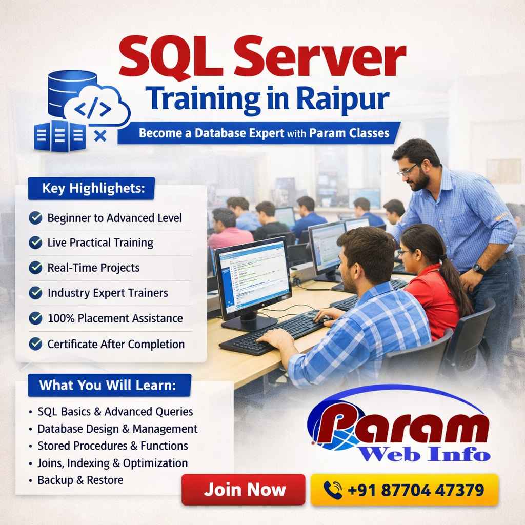 SQL Server Training in Raipur by Paramclasses