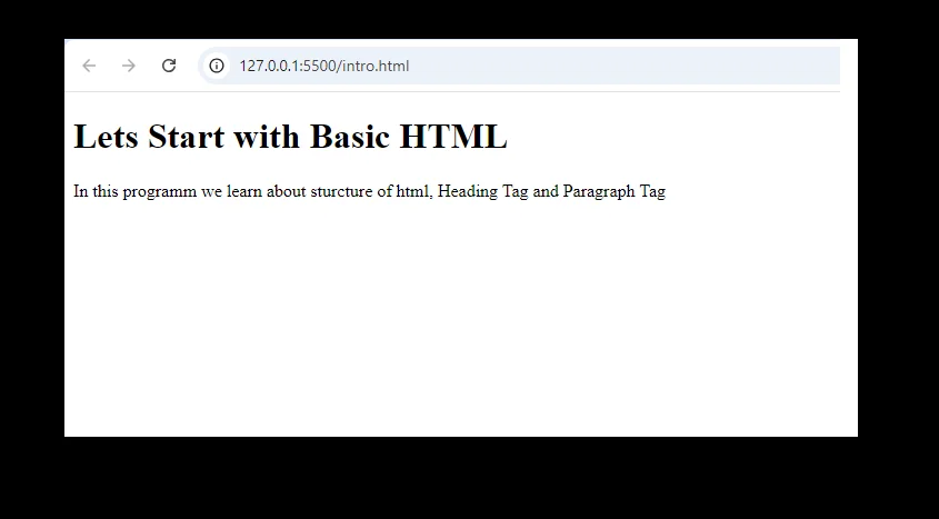 First HTML Program