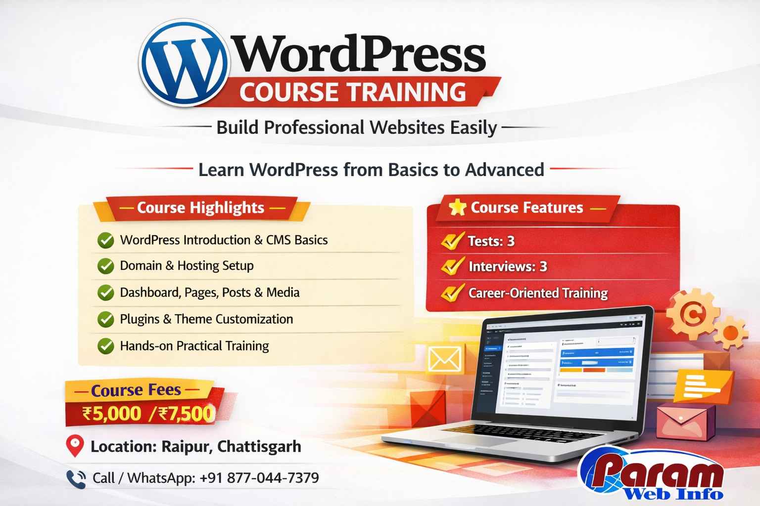 Learn WordPress in Raipur with Practical Training at Paramclasses