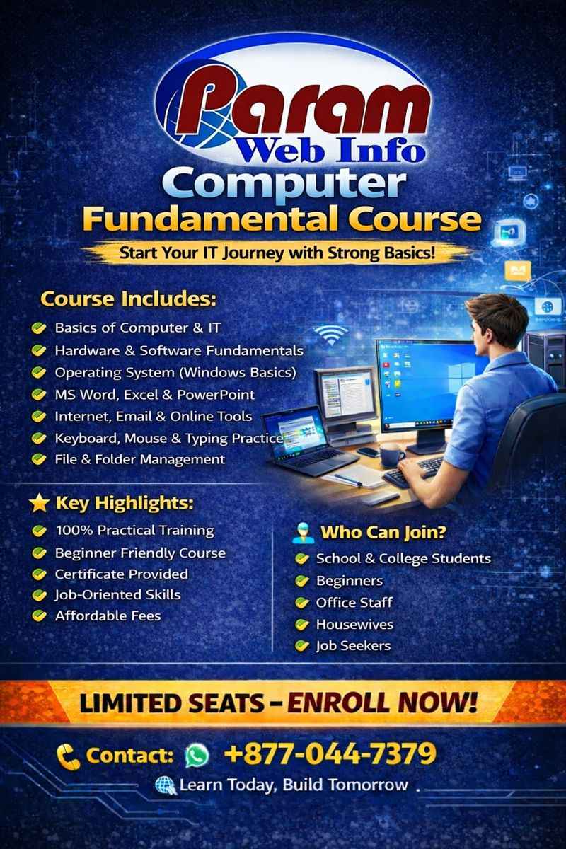 Computer Fundamental Course in Raipur with Paramclasses