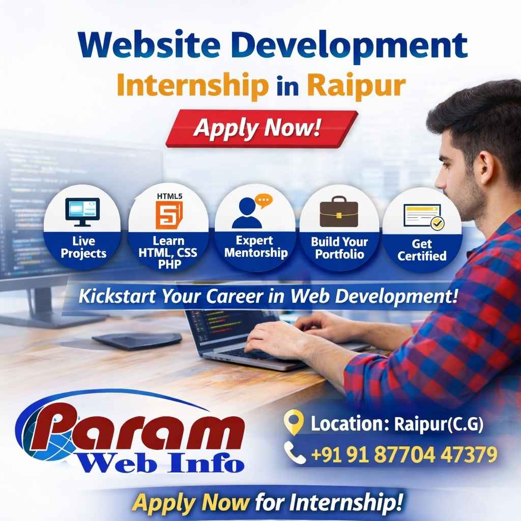 Website Development Internship in Raipur at Paramclasses