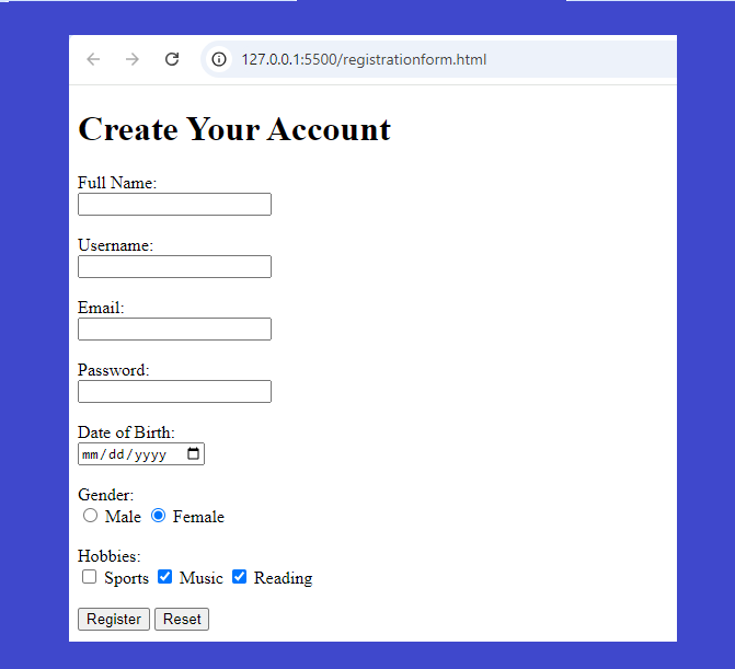 Build a Basic Registration Form Using HTML – Beginner's Tutorial