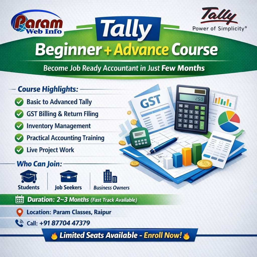 Advanced Tally Course in Raipur for Jobs